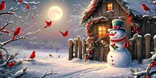Diamond Painting Erwachsene, Groß Diamant Painting Bilder Winter Schneemann Diamant Malerei Kinder DIY Mosaikherstellung Diamond Art Kits Zuhause Wanddekor Bastelset als Geschenke (100x200cm) l-180 von Glslmznq