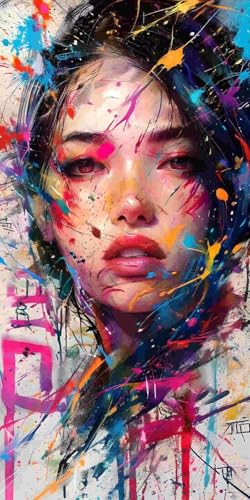 Diamond Painting Erwachsene Groß xxL, 5D DIY Diamant Painting Bilder für Kinder Anfänger, Runde Full Drill Abstrakte Frauen, Mosaikherstellung Bastelset für Haus Wanddekoration Geschenk 80x160cm o-130 von Glslmznq