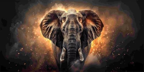 Diamond Painting Erwachsene Groß xxL, 5D DIY Diamant Painting Bilder für Kinder Anfänger, Runde Full Drill Elefanten, Mosaikherstellung Bastelset für Haus Wanddekoration Geschenk 100x200cm o-159 von Glslmznq