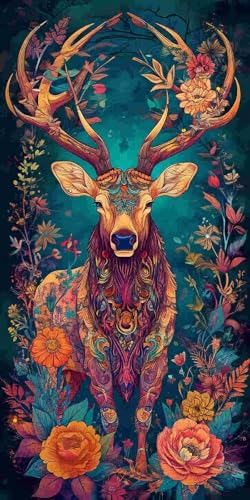 Diamond Painting Erwachsene Groß xxL, 5D DIY Diamant Painting Bilder für Kinder Anfänger, Runde Full Drill Tier Hirsch, Mosaikherstellung Bastelset für Haus Wanddekoration Geschenk 100x200cm o-206 von Glslmznq