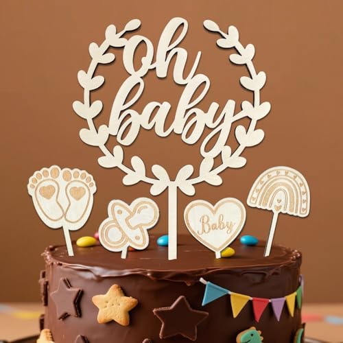 Babyparty Deko, Oh Baby Cake Topper Holz, Kuchen Topper Babyparty Tortendeko Babyshowerparty, Cupcake Deko für Baby Shower,Gender Reveal Party Deko Babyparty Deko, Oh Baby Cake Topper Holz, Kuchen Topper Babyparty Tortendeko Babyshowerparty, Cupcake Deko für Baby Shower,Gender Reveal Party Deko von GluckGeschenk