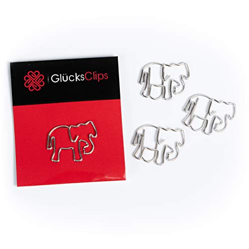 Charm Foot Büroklammern, 11x Elefant Motiv, Metall, Grau, 2,5 x 1,5 cm, Deko oder Lesezeichen Charm Foot Büroklammern, 11x Elefant Motiv, Metall, Grau, 2,5 x 1,5 cm, Deko oder Lesezeichen von KRX