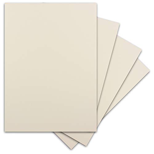 100 Blatt DIN-A3 Tonkarton -300 g/m² Bastel-Papier - 42 x 29,7 cm - Farbe Creme-Vanille - geprägte Leinen-Struktur - Tonzeichenpapier zum Basteln - Fotokarton von Glüxx-Agent