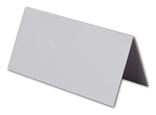 100 kleine weiße neutrale universale stabile einfarbige Blanko -Tischkarten 8x4 cm Namens-Schilder Sitzkarten Platzkarten Preisschilder Tisch-Aufsteller mit JEDEM Stift beschreibbar von Glüxx-Agent