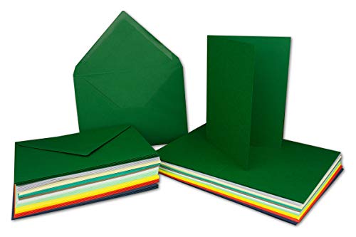 100er Set A6 Faltkarten - C6 Briefumschläge - 100 Klappkarten & 100 Umschläge aus verschiedenen Farben - P222 Serie Colours-4-you - Glüxx-Agent von Glüxx-Agent