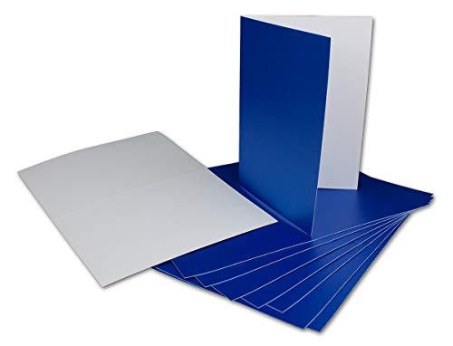 150x Klappkarten blanko mit Umschlag - DIN A6 / C6 Blau matt glänzend - Faltkarten A6 10,5 x 14,7 cm mit Briefumschläge C6 11,5 x 16 cm - Karten Umschlag Set von Glüxx Agent von Glüxx-Agent
