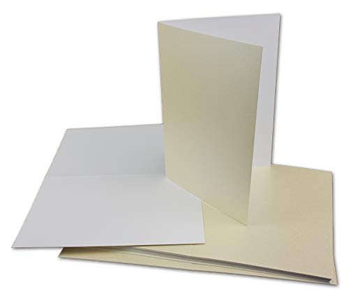 30x Klappkarten blanko mit Umschlag - DIN A6 / C6 Creme matt glänzend - Faltkarten A6 10,5 x 14,7 cm mit Briefumschläge C6 11,5 x 16 cm - Karten Umschlag Set von Glüxx Agent von Glüxx Agent