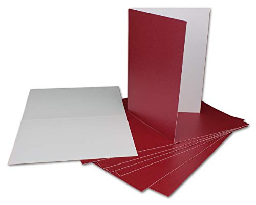 30x Klappkarten blanko mit Umschlag - DIN A6 / C6 Rot matt glänzend - Faltkarten A6 10,5 x 14,7 cm mit Briefumschläge C6 11,5 x 16 cm - Karten Umschlag Set von Glüxx Agent von Glüxx-Agent