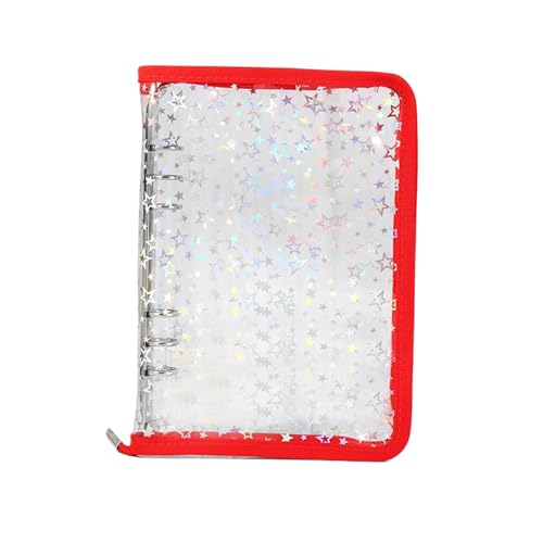 Clear Binder Nachfüllbar,Durchsichtiger Notizbuch Ordner | Reißverschluss Sticker Album Für Schüler Lehrer Projektmanager Journal Tape Kleinteile Quittungen Geschäftstreffen von Glugahrif