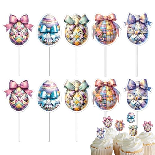 Cupcake Picks Ostern, Eier Cupcake Topper | Eiformige 10-süße farbenfrohe Speisen Picks | Tag Party Geburtstag Cupcake Topper für Ostern Thema Frühling Geburtstag Cupcake Picks Ostern, Eier Cupcake Topper | Eiformige 10-süße farbenfrohe Speisen Picks | Tag Party Geburtstag Cupcake Topper für Ostern Thema Frühling Geburtstag von Glugahrif