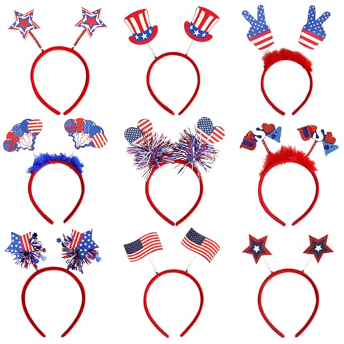 Glugahrif Patriotisches Haarband, Patriotischer Kopf Boppers – Helm, blau, weiß, rot, Zubehör für den Unabhängigkeitstag des Memorial Day 9 x Favoriten für Paraden am 4. Juli, BBQ, Veranstaltungen Glugahrif Patriotisches Haarband, Patriotischer Kopf Boppers – Helm, blau, weiß, rot, Zubehör für den Unabhängigkeitstag des Memorial Day 9 x Favoriten für Paraden am 4. Juli, BBQ, Veranstaltungen von Glugahrif