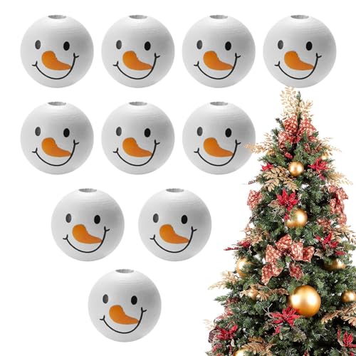 Holzperlen Weihnachten, Holzkugeln Mit Schneemänner Gesicht -Holzperlen Natürliche Holzperlen Holzkugeln Gesicht Rund Holzperlen Handgefertigte Dekorationen Basteln Holzperlen Weihnachten, Holzkugeln Mit Schneemänner Gesicht -Holzperlen Natürliche Holzperlen Holzkugeln Gesicht Rund Holzperlen Handgefertigte Dekorationen Basteln von Glugahrif