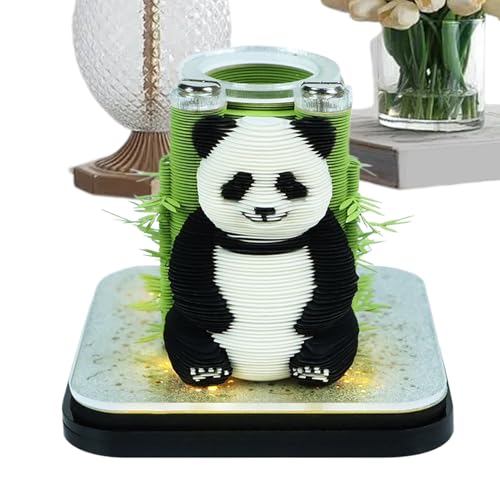 Kalender Uhr 2026 – Kalender 2026 Ausschnitt Panda Papier | Leuchtender Lernplaner für Studenten Büro Haus Wohnzimmer Schlafzimmer Nachttisch Bibliothek Deko Erwachsene von Glugahrif