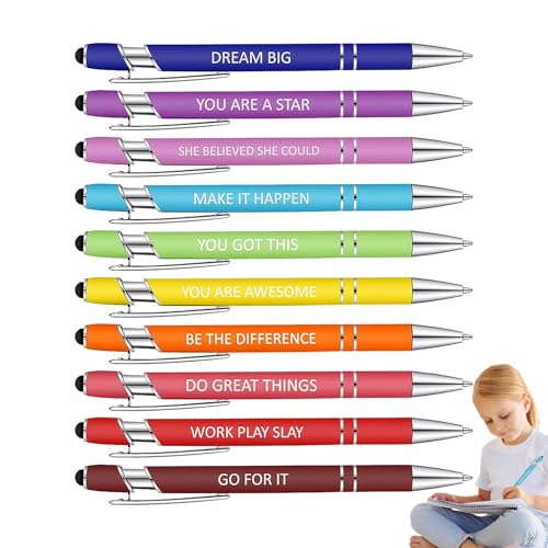 Kugelschreiber für Touchscreen, Kugelschreiber für Touchscreens – Multifunktionaler Touchscreen-Stift aus Metall | Tragbarer 10-facher Touch-Stift, Fantasie-Kugelschreiber für Schule und Zuhause von Glugahrif