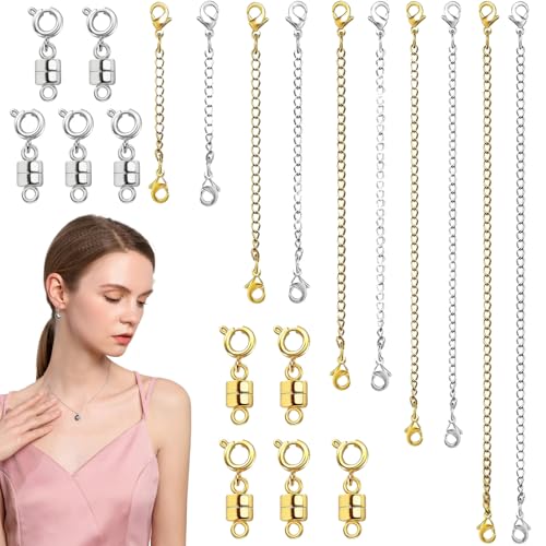 Magnetische Verschlüsse Für Halsketten - Magnetverschluss 20 Stück Kettenverschlüsse | Schmuckzubehör Für Armbandherstellung, Kettenreparatur, Tägliches Tragen Mit Halsketten, Fußketten & Chokern Magnetische Verschlüsse Für Halsketten - Magnetverschluss 20 Stück Kettenverschlüsse | Schmuckzubehör Für Armbandherstellung, Kettenreparatur, Tägliches Tragen Mit Halsketten, Fußketten & Chokern von Glugahrif