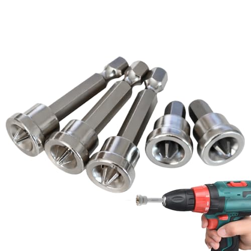Magnetischer Schraubendreher | Set mit 5 Schlagbohrern, vielseitige Positionierungsbohrer, für Klempnerei, Dach, Bau, Möbel, Tischlerei, Metallurgie, Gipsplatten Magnetischer Schraubendreher | Set mit 5 Schlagbohrern, vielseitige Positionierungsbohrer, für Klempnerei, Dach, Bau, Möbel, Tischlerei, Metallurgie, Gipsplatten von Glugahrif