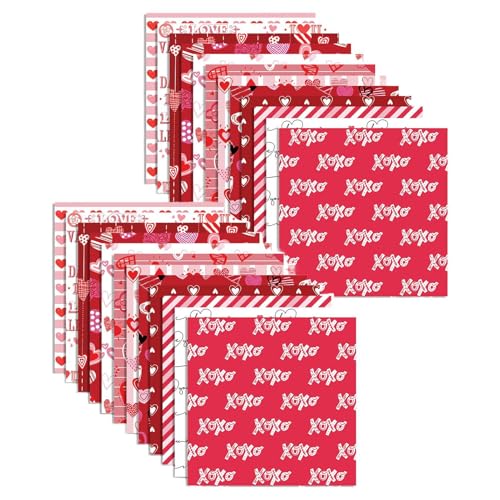 Motivpapier Valentinstag Scrapbooking Papier Herz 24 Stück Spezialpapier für Valentins-Scrapbooking - Doppelseitig Herzförmiges Kartonpapier für a von Glugahrif