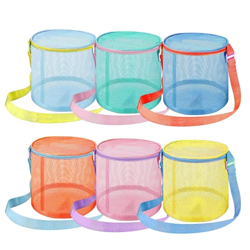 Pooltasche aus Netzstoff, Strandtasche aus Netzstoff – Sandspielzeugtasche für den | 6 wasserdichte Verpackungen mit Reißverschluss, Boho, faltbar, faltbar, Schwimmspielzeug, leicht, zum Surfen Pooltasche aus Netzstoff, Strandtasche aus Netzstoff – Sandspielzeugtasche für den | 6 wasserdichte Verpackungen mit Reißverschluss, Boho, faltbar, faltbar, Schwimmspielzeug, leicht, zum Surfen von Glugahrif