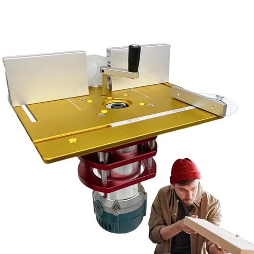 Router Lifte für Holzbearbeitung, manueller Lift Router | Aluminium Router Lift System Kit - Praktische klare Skala Holzbearbeitungswerkzeuge Basisgravurwerkzeuge von Glugahrif