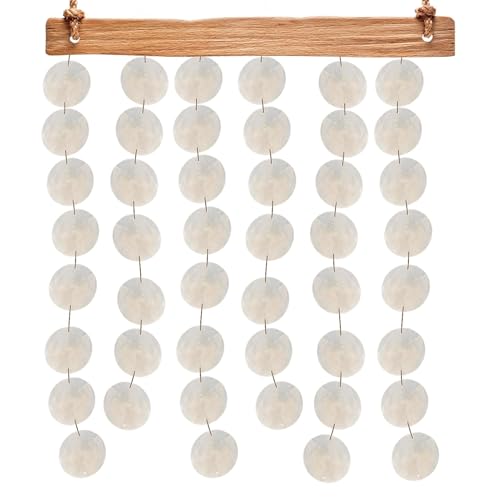 Runde Muscheln mit Löchern, runde Muschel | 2 Zoll natürlicher Muschel-Charme mit Löchern – natürlicher Muschel-Charme für die Herstellung von handgefertigtem Schmuck von Windspielen, Ensem von Glugahrif