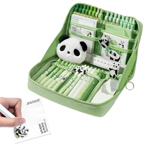 Schulbedarf-Set, Schulbedarf, Set mit Panda-Anhängern, Haftnotizen, Stifteetui, Broschen für Studenten, Universitäten, Kindergarten, Jugendliche Schulbedarf-Set, Schulbedarf, Set mit Panda-Anhängern, Haftnotizen, Stifteetui, Broschen für Studenten, Universitäten, Kindergarten, Jugendliche von Glugahrif