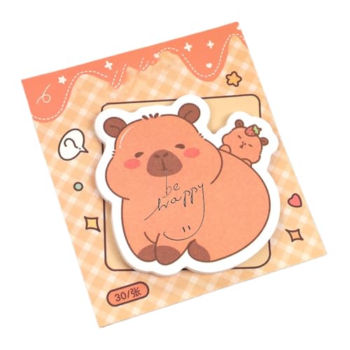 Wasserschwein Haftnotizen | Capybara Ästhetischer Haftnotizblock - 30 Blatt Design Klebezettel für Arbeit Kinder Erwachsene Mädchen Party Geburtstag Ostern Abschluss von Glugahrif