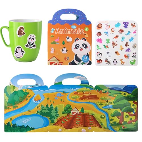 Wiederverwendbares Stickerbuch für Kinder, wiederverwendbares Stickerbuch – kreative Stickerbücher, ruhige Zeitaktivitäten, tragbares Bastelspielzeug, Lernspielzeug Wiederverwendbares Stickerbuch für Kinder, wiederverwendbares Stickerbuch – kreative Stickerbücher, ruhige Zeitaktivitäten, tragbares Bastelspielzeug, Lernspielzeug von Glugahrif