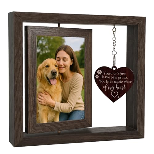 Gluimayo Haustier-Gedenkgeschenk für Hunde und Katzen, drehbarer Holz-Bilderrahmen für 10 x 15 cm große Fotos, Beileidsgeschenk, Haustierverlust, Erinnerung an Trauer, Andenken Gluimayo Haustier-Gedenkgeschenk für Hunde und Katzen, drehbarer Holz-Bilderrahmen für 10 x 15 cm große Fotos, Beileidsgeschenk, Haustierverlust, Erinnerung an Trauer, Andenken von Gluimayo