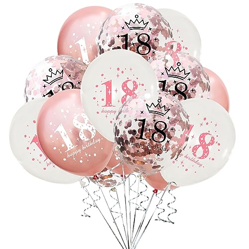 Happy 18th Geburtstag Dekoration Set -15 Stücke Latex Ballons Perfekt für Geburtstage, Partys oder Jahrestage von Glurak