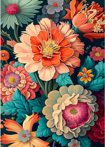 Glvomazty Diamond Painting Anhänger, DIY 5D Diamant Painting Windspiel Rotierendes Sonnenfänger Bastelset Kinder für Home Dekor, Kreative Geschenke (Bunte Blumen 30×40 cm) von Glvomazty