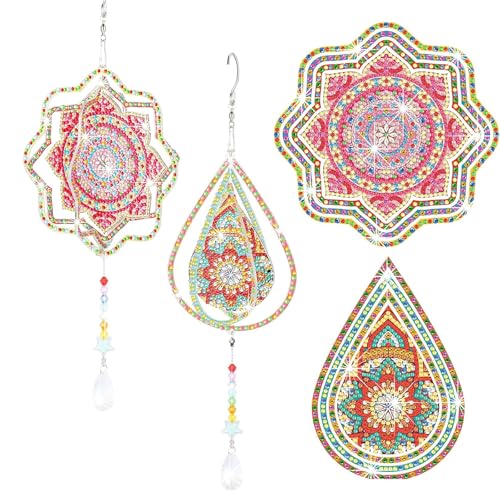 Glvomazty 2 Stück Diamond Painting Anhänger DIY 5D Diamant Painting Windspiel Rotierendes Sonnenfänger Bastelset Kinder für Home Dekor, Kreative Geschenke Glvomazty 2 Stück Diamond Painting Anhänger DIY 5D Diamant Painting Windspiel Rotierendes Sonnenfänger Bastelset Kinder für Home Dekor, Kreative Geschenke von Glvomazty