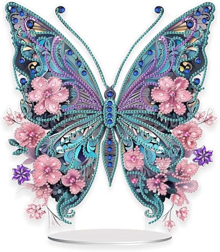Glvomazty DIY Diamond Painting Schmetterling Diamant Malerei Tischdeko Kunst Set Bastelset Diamantmalerei Kinder Mädchen für AnfäNger, Familie Deko, Geschenk von Glvomazty