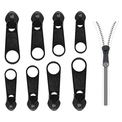 Glvomazty Abnehmbare Reißverschluss Zipper Reißverschluss Schieber Ersatz Reissverschluss Zipper Reparatur für Jacken, Rucksäcke, Koffer (Metal zipper pull 8 PCS) von Glvomazty