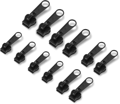Glvomazty Abnehmbare Reißverschluss Zipper Reißverschluss Schieber Ersatz Reissverschluss Zipper Reparatur für Jacken, Rucksäcke, Koffer (Reißverschluss Zipper 12 PCS) von Glvomazty