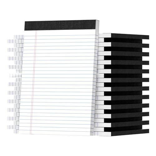 Legal Pads 8.5 X 11, Wide Ruled Notebook Paper, 24 Pack 50 Sheet/Pad, White Legal Pads, Perforated Writing Pad With Sturdy White Back, Notebook Paper College Ruled, Notepads For Office Home School von Glyanlee