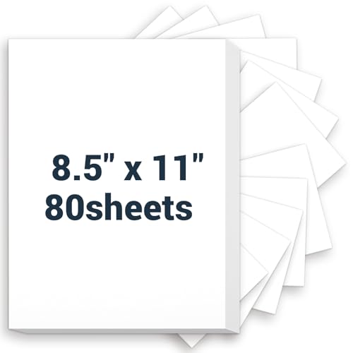 Weißer Karton, 200 g/m², dickes Druckerpapier, 200 g/m², 80 Blatt, schwerer Karton, Kartonpapier für Einladungen, DIY-Karten, Visitenkarten, Speisekarten, Handwerk, Zeichnen usw von Glyanlee