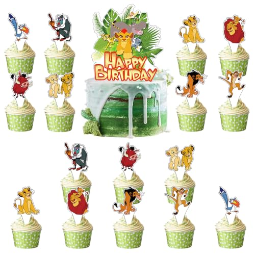 33 PCS König der Löwen Cake Topper, Lion Tortendeko,König der Löwen Deko Geburtstag Cake Toppers,Dschungel Tier Party Torte Deko Supplies,Party Kuchendeko Geburtstagsdeko für Kinder 33 PCS König der Löwen Cake Topper, Lion Tortendeko,König der Löwen Deko Geburtstag Cake Toppers,Dschungel Tier Party Torte Deko Supplies,Party Kuchendeko Geburtstagsdeko für Kinder von GlymzToy