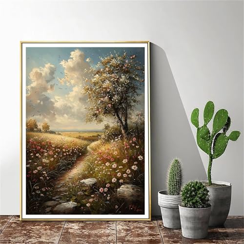Malen Nach Zahlen Erwachsene Blume Malen Nach Zahlen Baum Malen Nach Zahlen ab 9 Jahre Mädchen, Malen Nach Zahlen Kinder Bastelset Erwachsene ,für Home Haus Deko Geschenke (Rahmenlos) 20x30cm C-419 von Gmeignl