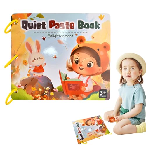 Gmokluytw Aufkleber -Aufkleberbuch, Learning Sticker Book | Färben Sie tierische sensorische Spielzeuge Vorschulaktivitätsbuch - Pädagogische Kinderhandwerk interaktives Kinderspielzeug für und von Gmokluytw