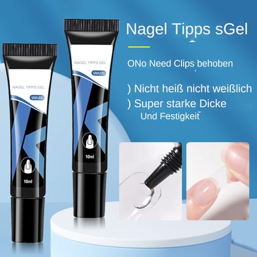 Gmokluytw Gelnagelkleber, Gelkleber für Nägel, Nagelerweiterung Gebäude Gel Extra Starker Kleber, Multifunktionales Fingernägelpolierbasis, langlebige Tipps Kunstdesign Tools für Frauen, Mädchen von Gmokluytw