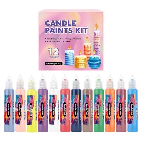 Gmokluytw Glasmalerei Stifte - 12 Farben Kerzenwachs Malstifte Set | Malstifte Für Baumwolle Glas Basteln Geschenkidee Familie Feste Feiern von Gmokluytw