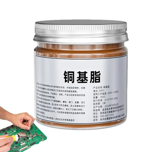 Kupferfett -Hochtemperatur Antiatoatosque -Paste -resistente Schrauben, Buchsen, Zahnräder Und Schrauben -Industrielle Anti -Blocks, 100 G, -40 ° C Bis 1100 ° C, Automobil- Und Schwere Anwendung Kupferfett -Hochtemperatur Antiatoatosque -Paste -resistente Schrauben, Buchsen, Zahnräder Und Schrauben -Industrielle Anti -Blocks, 100 G, -40 ° C Bis 1100 ° C, Automobil- Und Schwere Anwendung von Gmokluytw