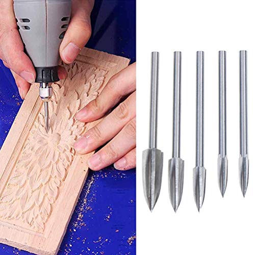 5 stück Holz Schnitzmesser Set, Holzschnitzerei Und Gravur Bohrer zum Holz Schnitzen, Schleifen, Gravieren passend für Dremel Multifunktionswerkzeug 5 stück Holz Schnitzmesser Set, Holzschnitzerei Und Gravur Bohrer zum Holz Schnitzen, Schleifen, Gravieren passend für Dremel Multifunktionswerkzeug von Umibuds