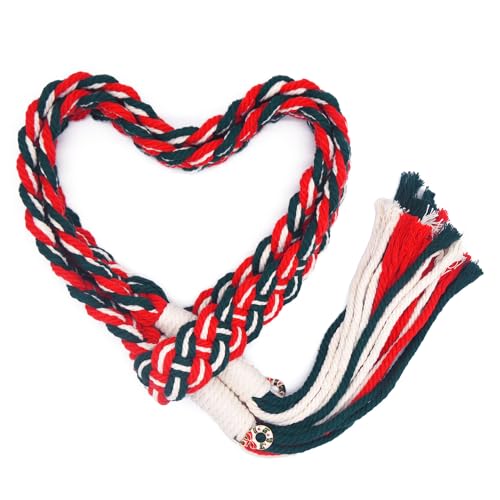 Gmwjinq Wedding Lasso Handfasting Cord for Wedding in Natural Cotton Lazos para Boda Wedding Cord Traditional Celtic Pattern, rot (2) von Gmwjinq