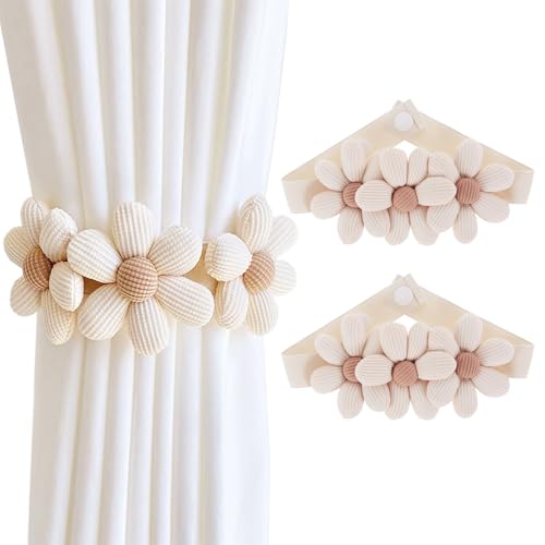 GmwyCzV 2 Stück Blumen Vorhang Raffhalter, Beige Elastische Raffhalter Dekorative Vorhang, Seil Vorhangschnallen mit Verstellbaren Riemen, Vorhangbinder für Haus, Büro, Wohnzimmer, Fenster Dekoration GmwyCzV 2 Stück Blumen Vorhang Raffhalter, Beige Elastische Raffhalter Dekorative Vorhang, Seil Vorhangschnallen mit Verstellbaren Riemen, Vorhangbinder für Haus, Büro, Wohnzimmer, Fenster Dekoration von GmwyCzV