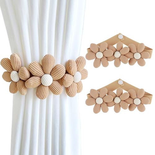 GmwyCzV 2 Stück Blumen Vorhang Raffhalter, Khaki Elastische Raffhalter Dekorative Vorhang, Seil Vorhangschnallen mit Verstellbaren Riemen, Vorhangbinder für Haus, Büro, Wohnzimmer, Fenster Dekoration GmwyCzV 2 Stück Blumen Vorhang Raffhalter, Khaki Elastische Raffhalter Dekorative Vorhang, Seil Vorhangschnallen mit Verstellbaren Riemen, Vorhangbinder für Haus, Büro, Wohnzimmer, Fenster Dekoration von GmwyCzV