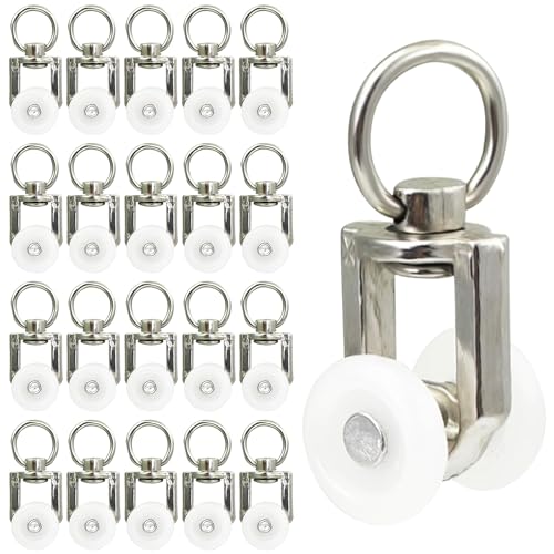 GmwyCzV 20 Stück Gardinenrollen,Vorhang Track Roller mit Zwei Stummen Rollen,Gardinengleiter für Schiene Gardinengleiter,Vorhangschienenrolle für Vorhang,Duschvorhang,Schlafzimmer,Raumteiler von GmwyCzV