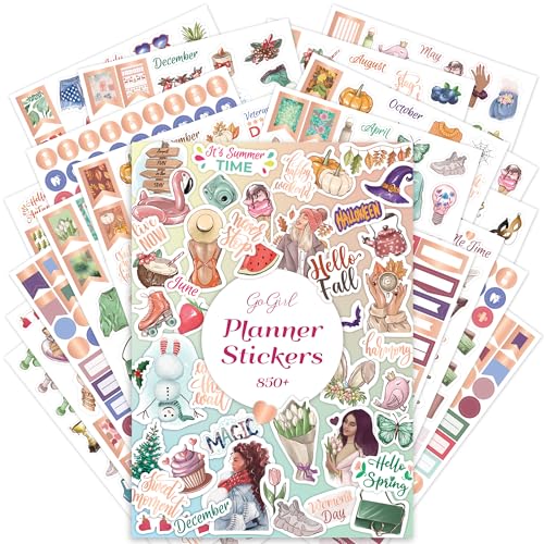 GoGirl Value Sticker Pack - 850+ kleine ästhetische Aufkleber für Planer, Tagebuch & Kalender - Feiertage, saisonale Aufkleber, inspirierende Zitate, To-Dos, Termine, Budgetierung & Textboxen - 19 GoGirl Value Sticker Pack - 850+ kleine ästhetische Aufkleber für Planer, Tagebuch & Kalender - Feiertage, saisonale Aufkleber, inspirierende Zitate, To-Dos, Termine, Budgetierung & Textboxen - 19 von GoGirl