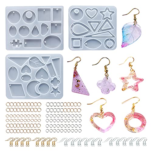 GoGou 143-teiliges Epoxidharz-Schmuck-Set aus Silikon, Gussformen, Werkzeug mit Haken, Ringe, Basteln, für Schmuckherstellung, Anhänger, Ohrringe, Halskette, Armband, Zubehör GoGou 143-teiliges Epoxidharz-Schmuck-Set aus Silikon, Gussformen, Werkzeug mit Haken, Ringe, Basteln, für Schmuckherstellung, Anhänger, Ohrringe, Halskette, Armband, Zubehör von GoGou