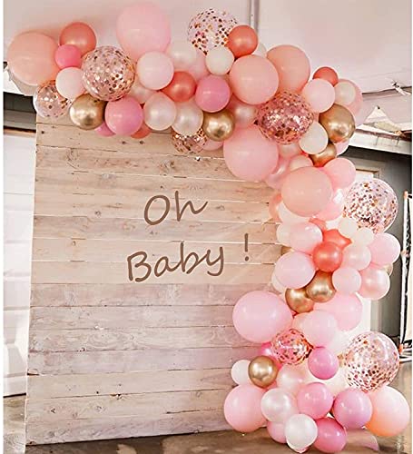 147 Stück Luftballons Geburtstag Muttertag,Luftballon Girlande Ballon Deko Hochzeit Helium orange rosa für Mutter,Freundin,Mädchen,aus extra dickem Naturlatex von GoGou